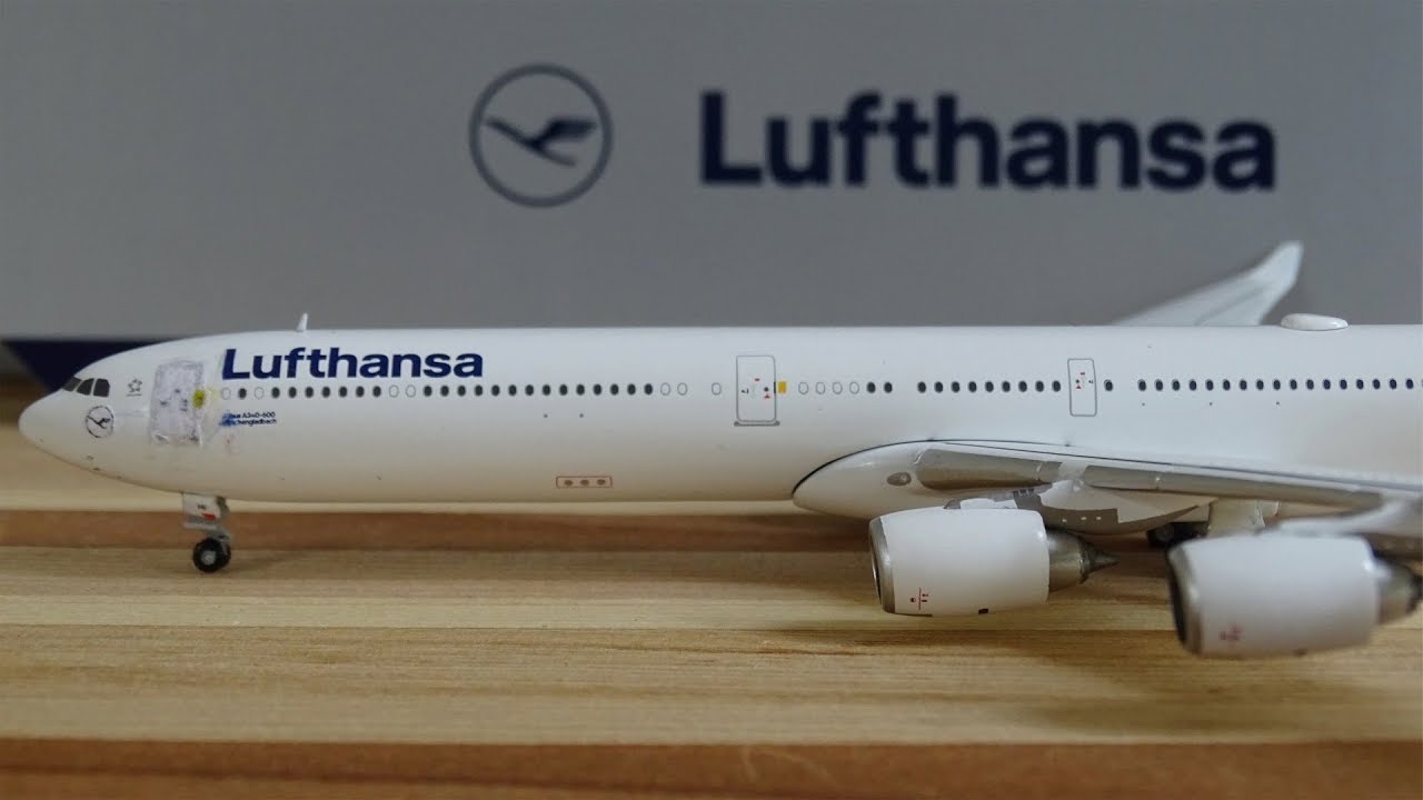 REVIEW #40: GeminiJets 1/400 Lufthansa A340-600 *New Livery* - YouTube