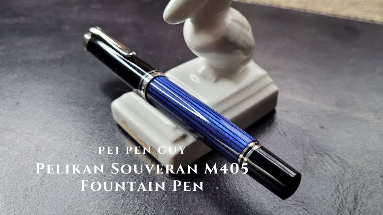 Pelikan Souveran M405 Blue Black Fountain Pen. - YouTube