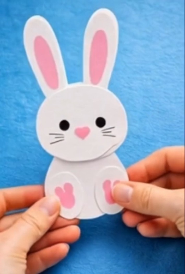 Easy bunny paper cut /cute rabbit paper cutting/easy paper craft