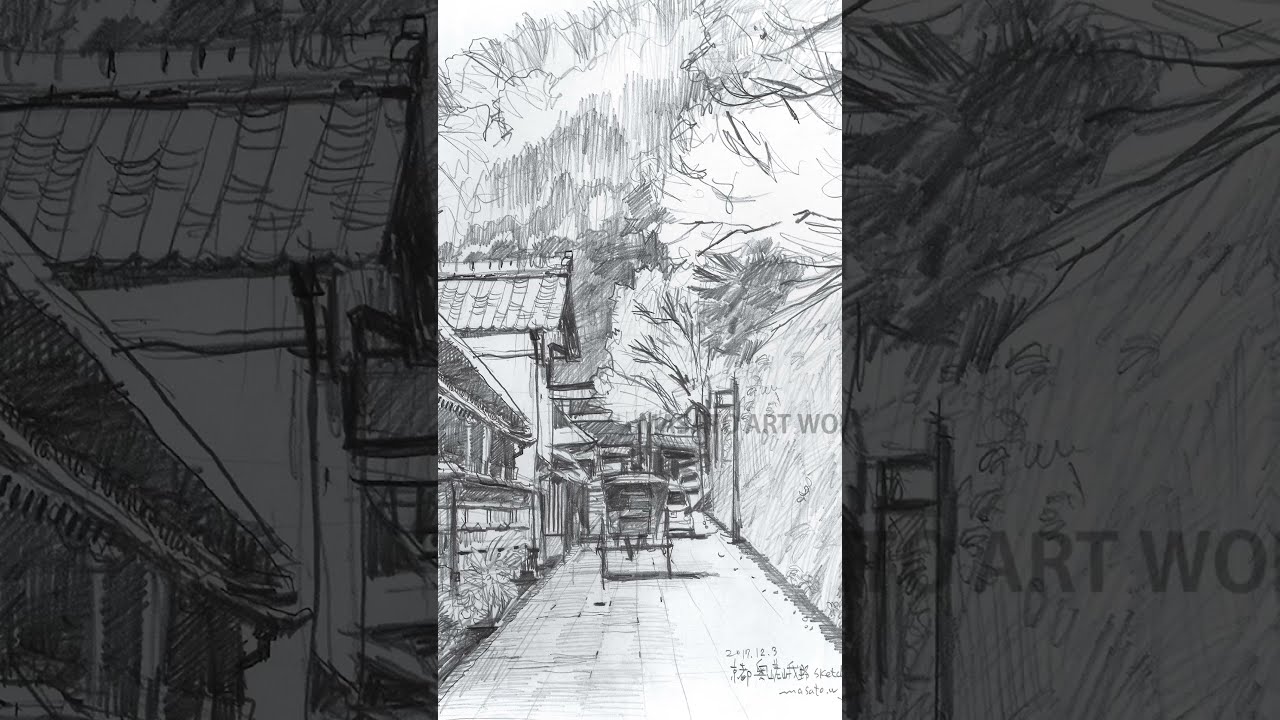 26万円幻想的な風景の鉛筆画 A4サイズ 26万円幻想的