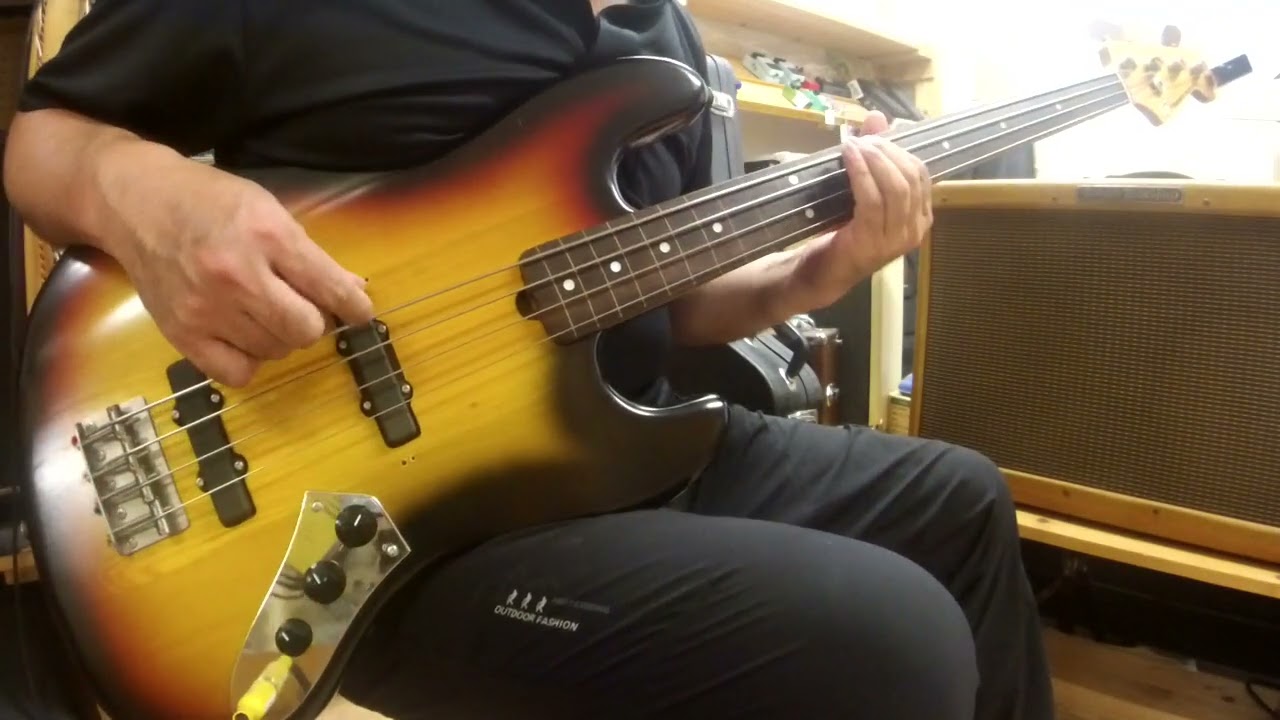 石ロゴ FERNANDES FJB-65J フレットレスベース サウンドチェック - YouTube