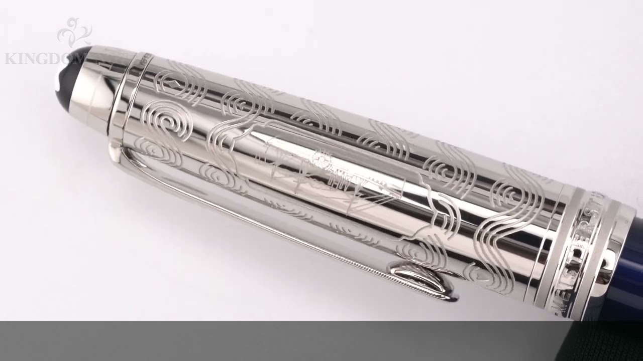 モンブラン 万年筆 145 グレイシャー ブルーグレー ドゥエ 129403