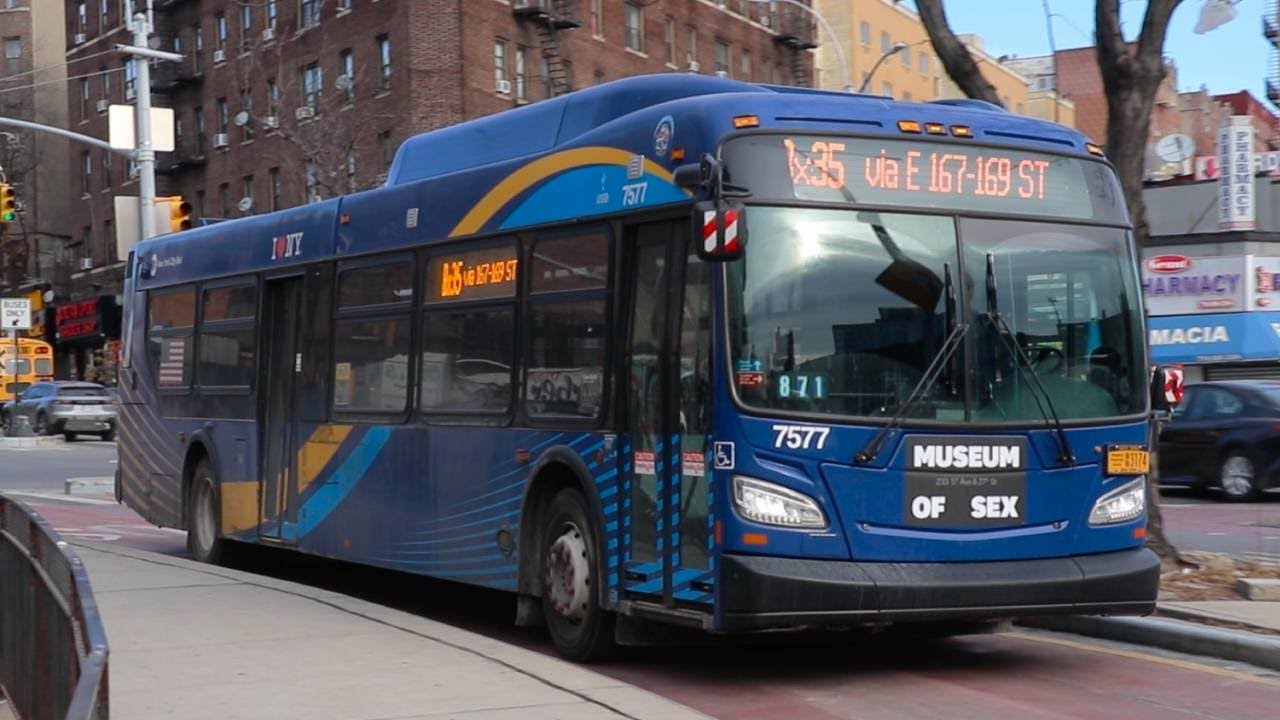 NYCT Bus: 2019 New Flyer XD40 #7577 on the Bx35 at Edward L. Grant