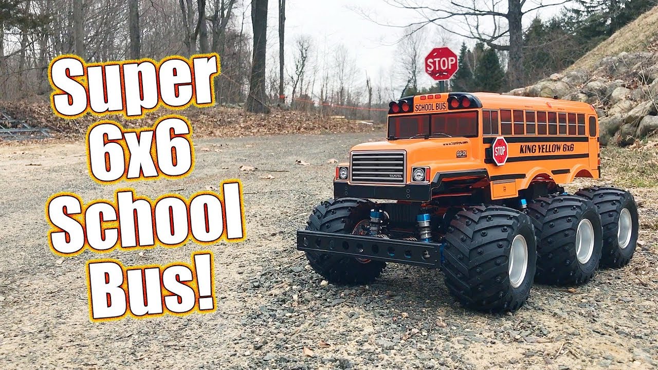 Crazy Fun Monster RC School Bus! - Tamiya King Yellow 6x6 G6-01