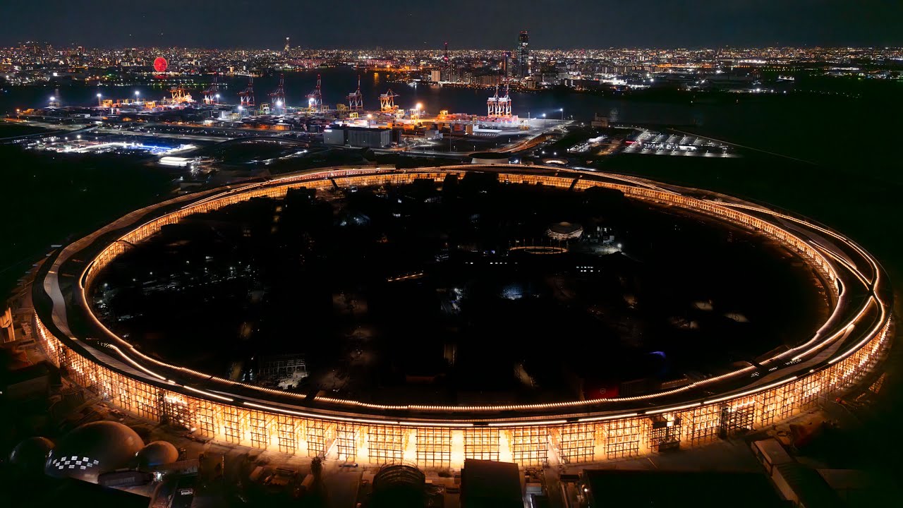 大屋根リング】初の全周ライトアップ／[The Grand Ring] First full