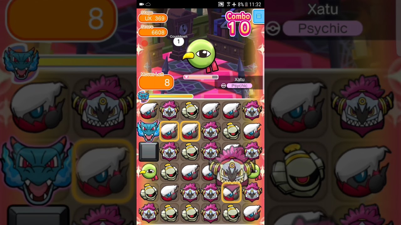 Pokemon Shuffle Mobile UX Stage 369 Xatu ITEMLESS『ポケとる スマホ