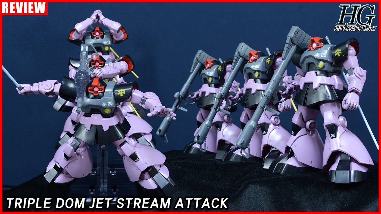 HGUC 1/144 MS -09 TRIPLE DOM JET STREAM ATTACK [REVIEW] - YouTube