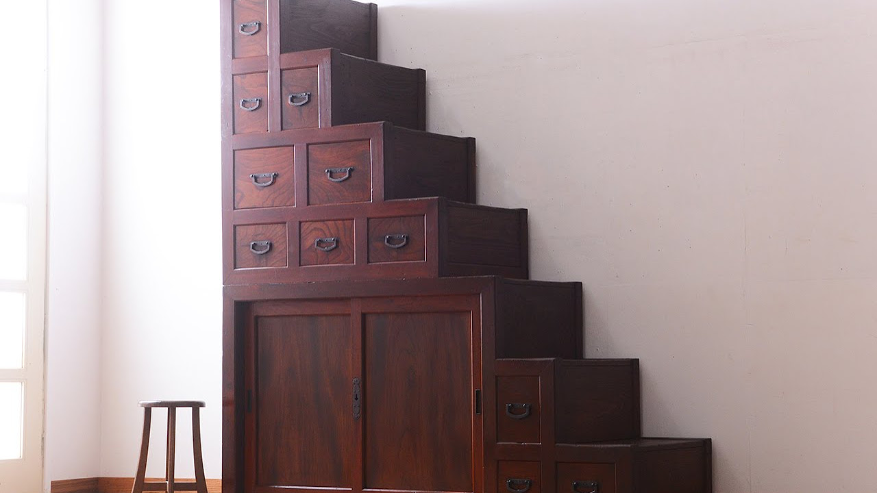 階段箪笥 ケヤキ材 美品 九杯引き出し 和家具・収納箪笥 楽天市場