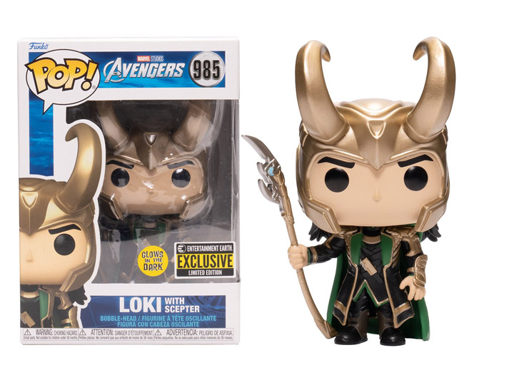 Funko Pop! Marvel: Avengers- Loki with Scepter Glow in the Dark