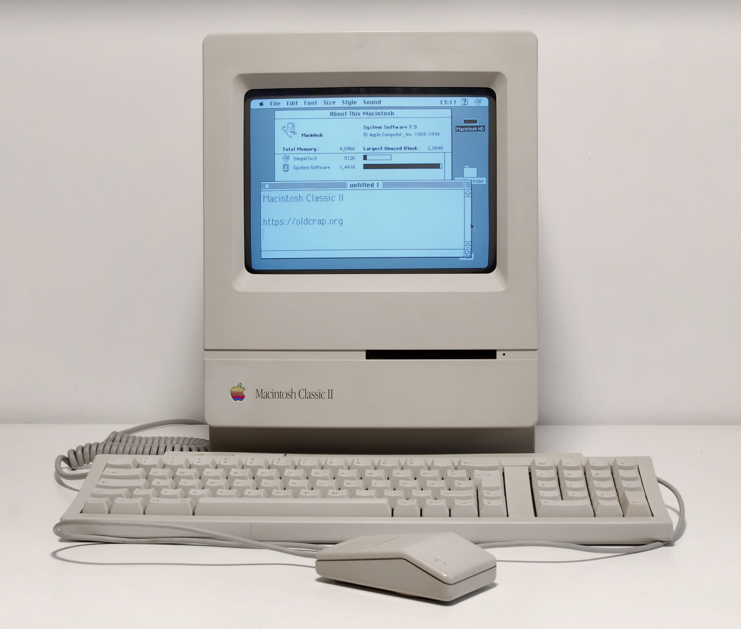 Macデスクトップ macintosh classicII Vintage 1992 Apple Macintosh