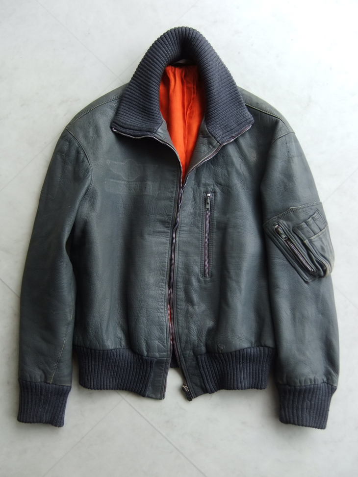 Vintage 1980年代 ドイツ空軍レザー製フライトジャケット。 | マメチコ