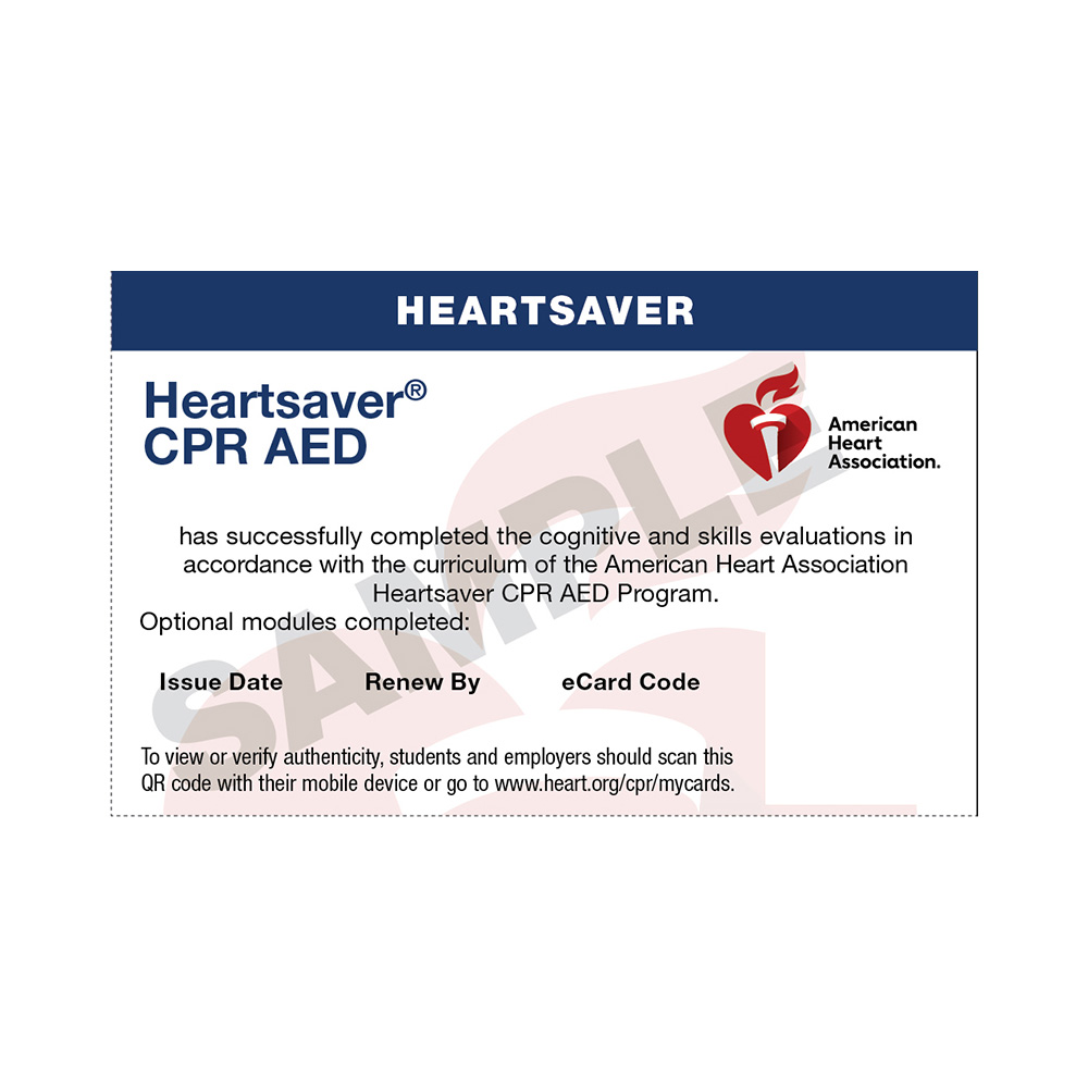2020 AHA Heartsaver® CPR AED eCard - LifeTek Inc