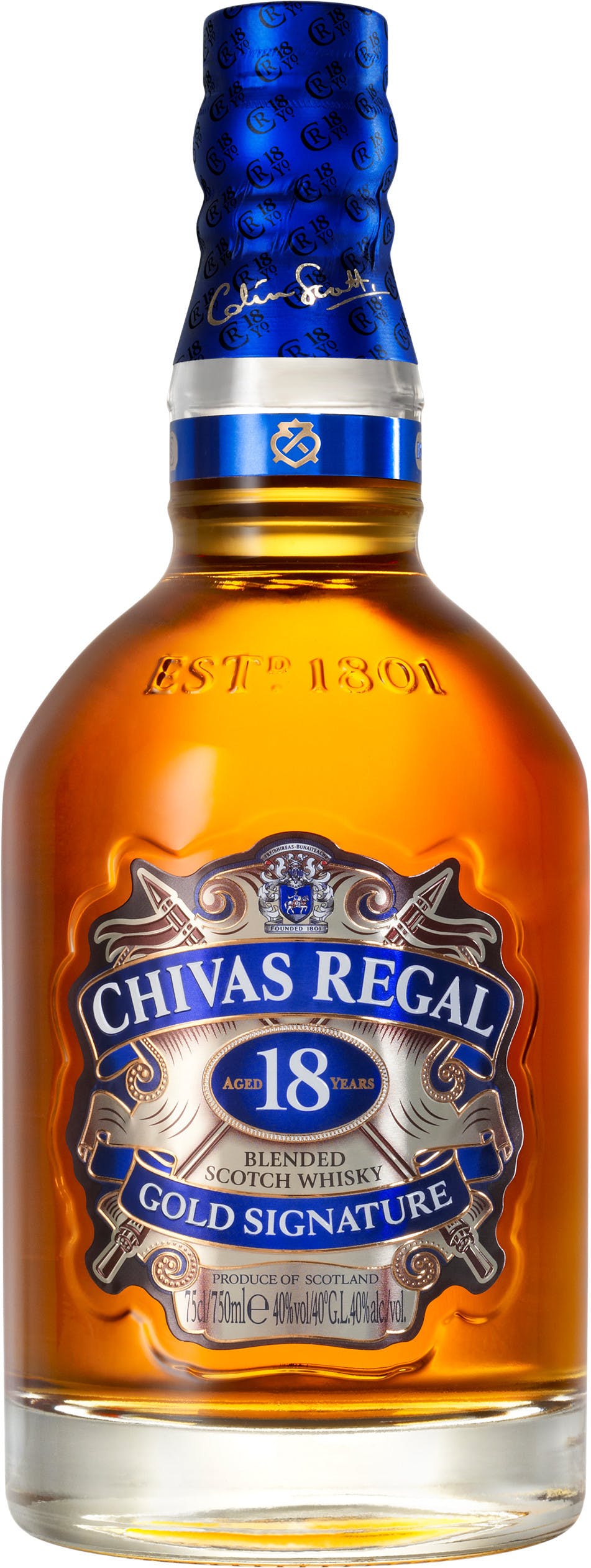 Chivas Regal Blended Scotch Whisky 18 year old 750ml - Liquors Inc.