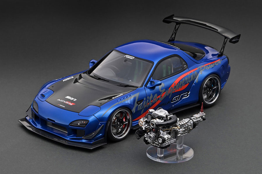 IG2962 1/18 FEED Afflux GT3 (FD3S) Blue Metallic With Engine