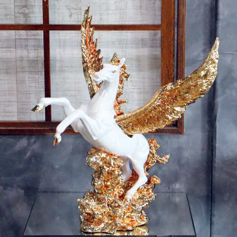 イエローカルサイト ユニコーン ペガサス 天然石置物 【公式通販】