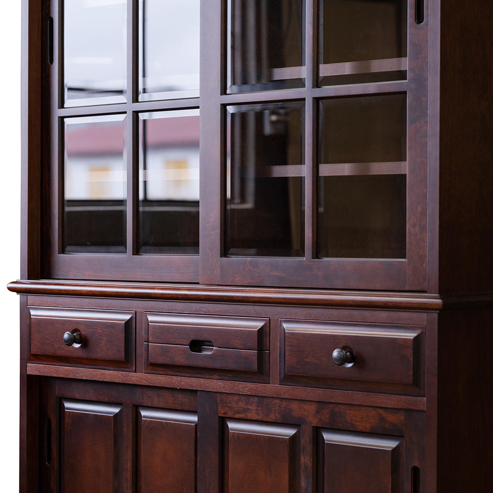 北海道民芸家具 アンティーク 木製 キャビネット 食器棚 飾り棚 HM160K