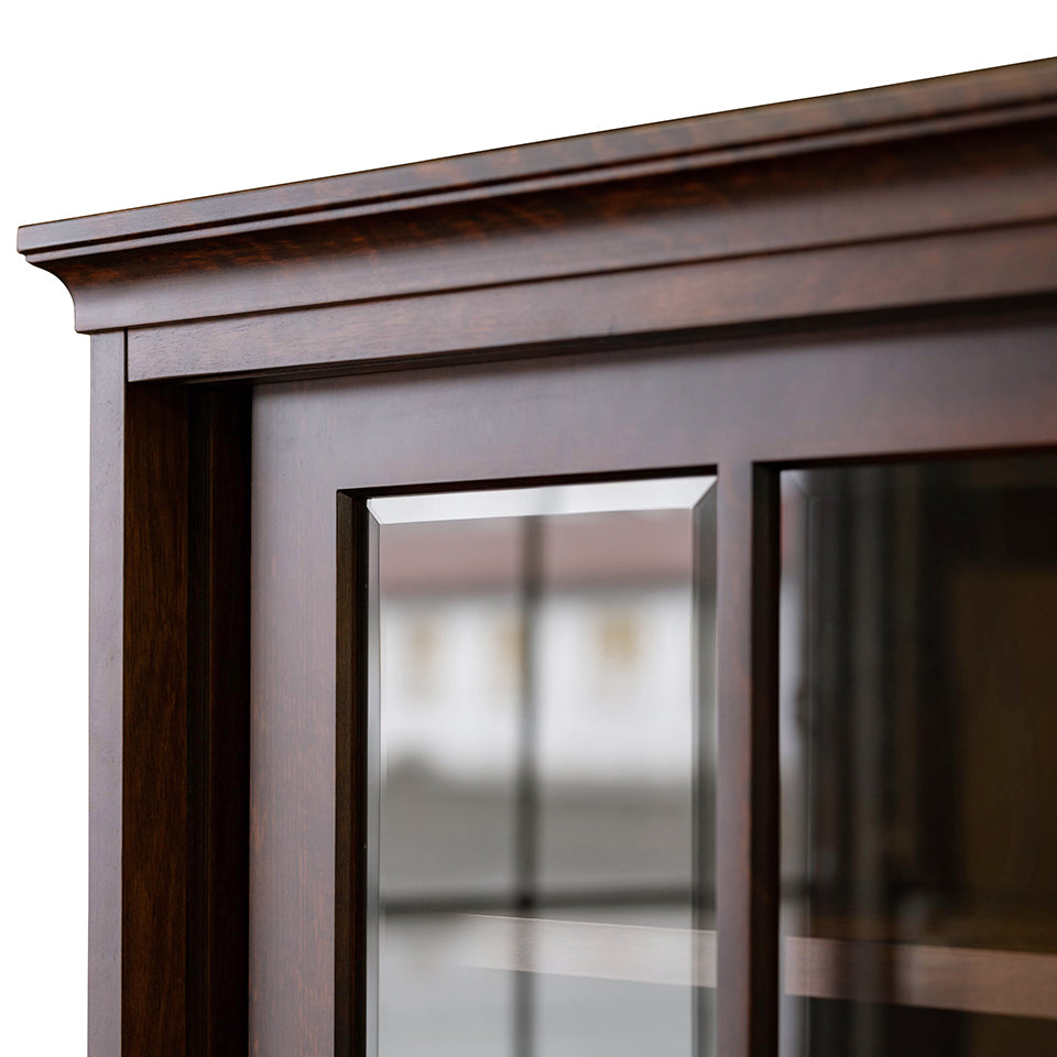 北海道民芸家具 国産家具 W 90cm 食器棚 キャビネット ガラス棚