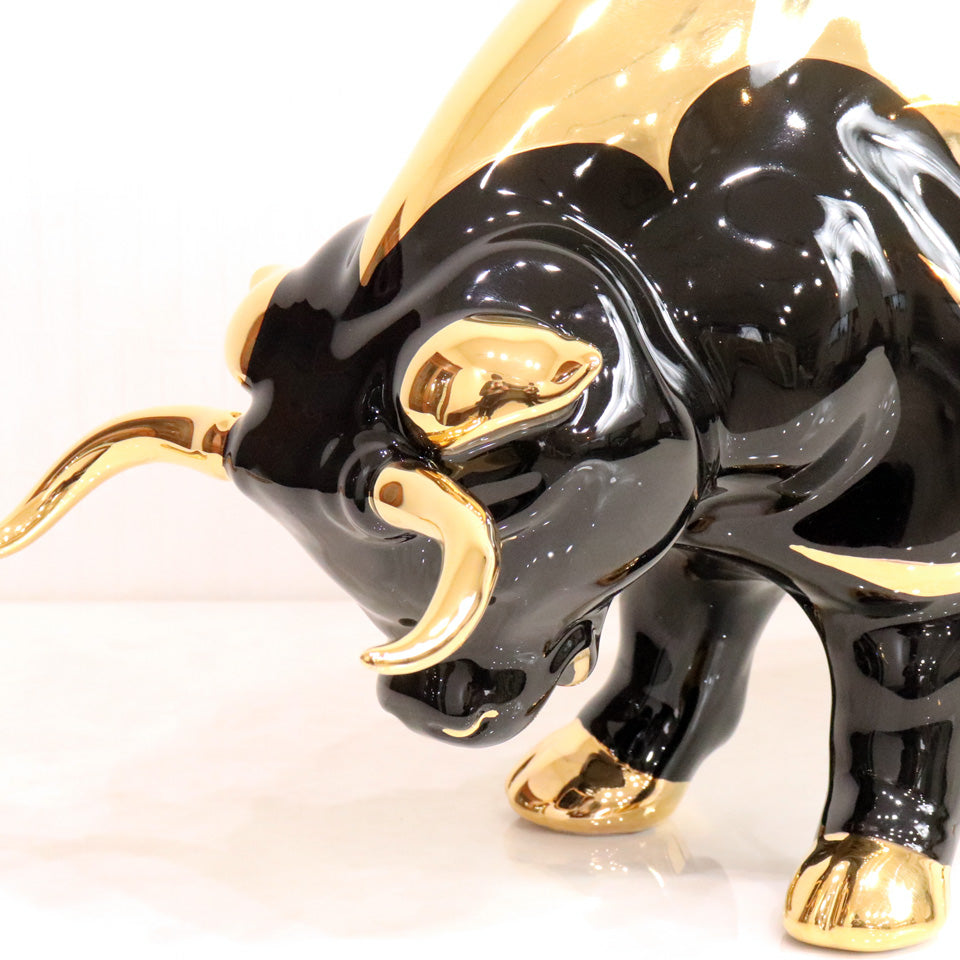 イタリア 雄牛 AHURA 陶器 置物 オブジェ 風水 縁起物 ブル 牛