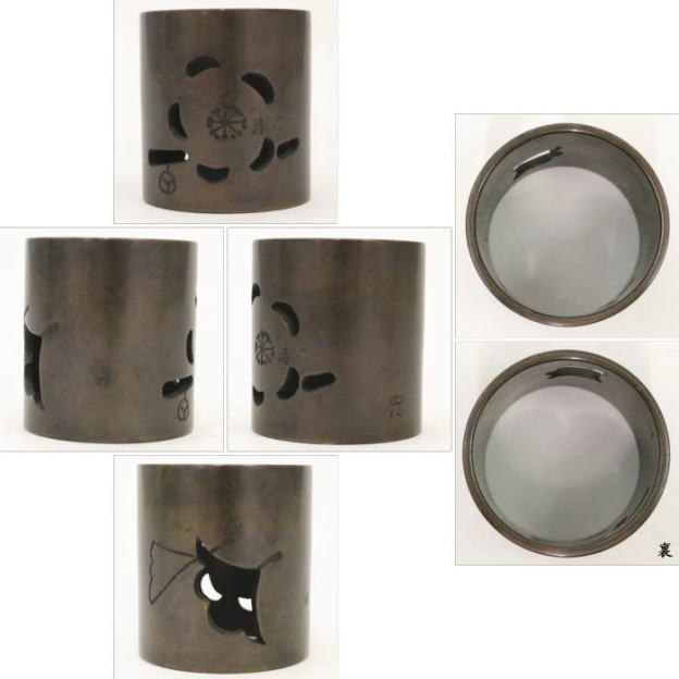 茶器/茶道具 蓋置】 唐銅（唐金） 梅銀杏透かし 加藤忠三郎作 – 今屋静香園