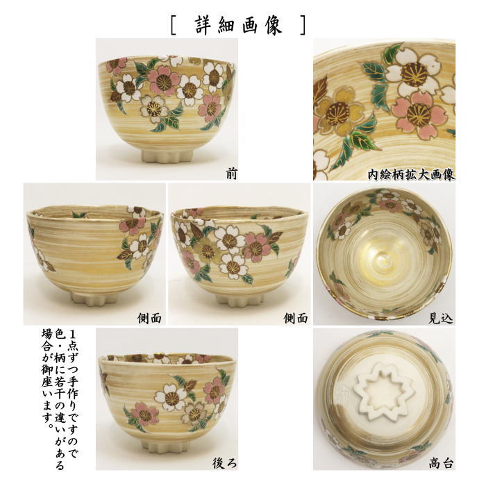 茶器/茶道具 抹茶茶碗】 色絵茶碗 金刷毛目 桜 高台桜 加藤利昇窯 – 今