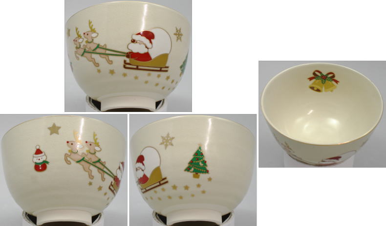 〇【茶器/茶道具 抹茶茶碗 クリスマス】 サンタクロース又は瑠璃 聖夜