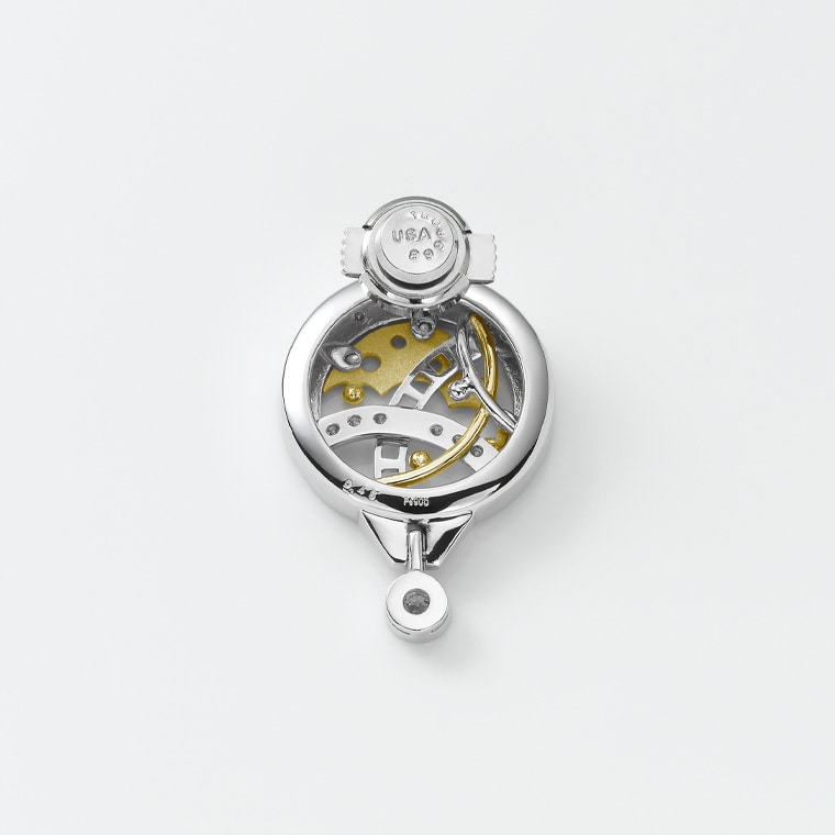 MM001]Pt/K18ダイヤモンド/ピンブローチ(プラチナ/ゴールド): Hyacca