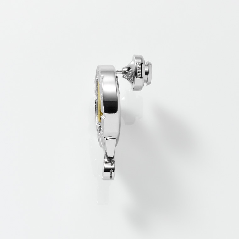 MM001]Pt/K18ダイヤモンド/ピンブローチ(プラチナ/ゴールド): Hyacca