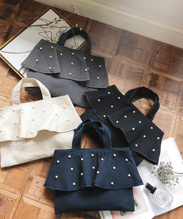 フリルデザインヌビバッグ [B1585] A4収納可能 | 神戸レタス(KOBE