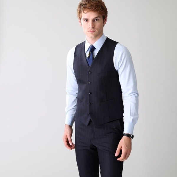 TAKEO KIKUCHI Made in JAPANチョークストライプベスト 着物 ベストメンズ