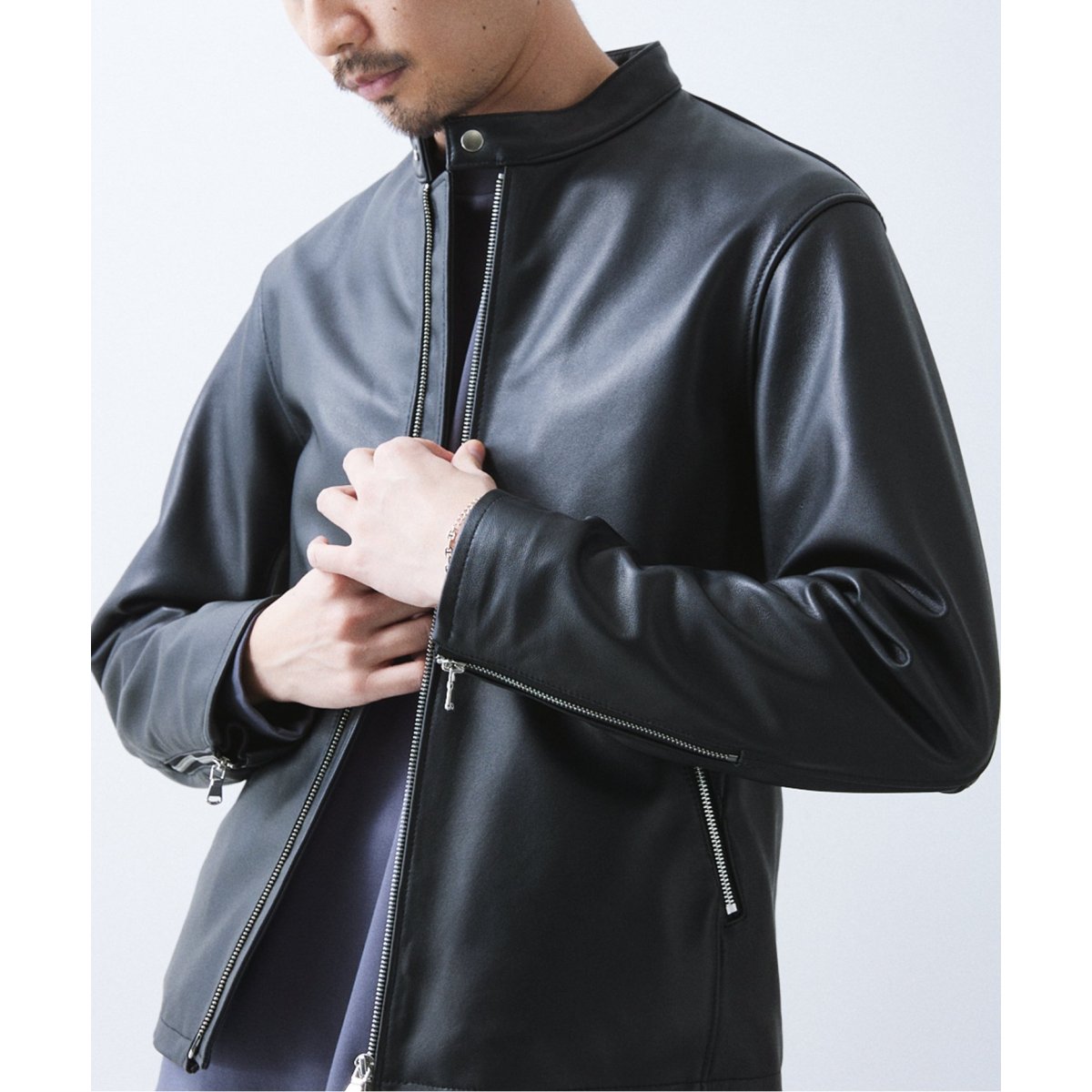 lamb leather / ラムレザーシングルライダースジャケット | 417