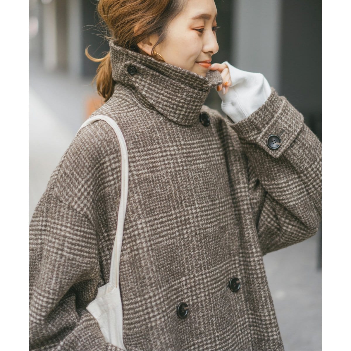 Wスライバーチェックハーフコート | スピック＆スパン(Spick and Span