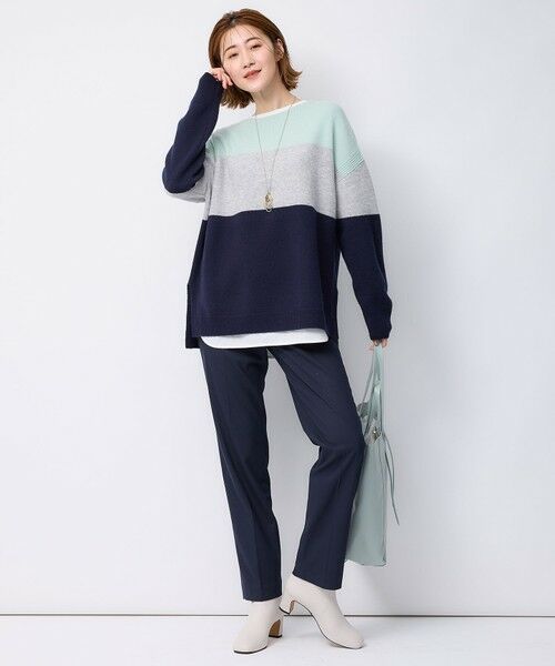 23区☆カシミヤブレンド カラーブロックニット 38サイズ☆M-S 6759