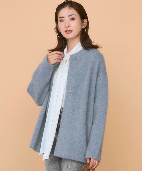 見上愛さん着用】ラクーンブレンドダブルフェイス ニット アウター