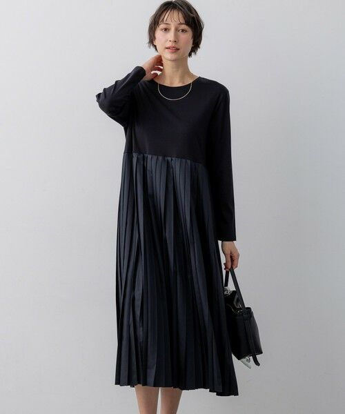 ニットセットアップ プリーツコンビ ワンピース （ロング・マキシ丈