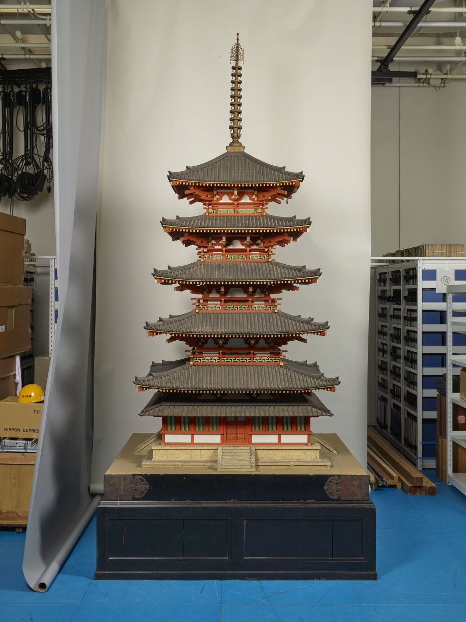 法隆寺 五重塔 黒檀 工芸品 法隆寺五重塔黒檀工芸品