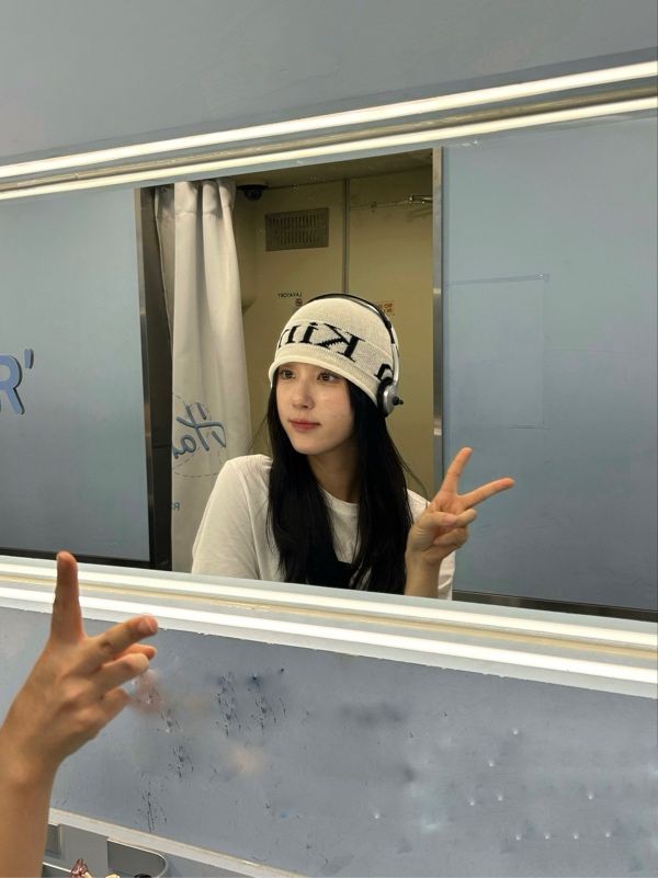 matin kim ニット帽 ビーニー 白ピンク Matin kim ビーニー ホワイト