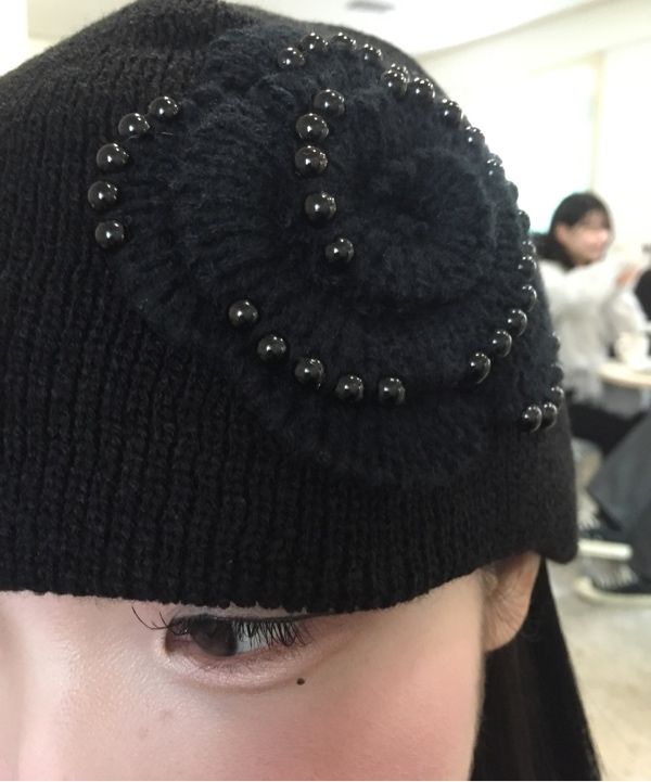 MUSINSA公式 | SETUPEXE PEARL CORSAGE BEANIE / BLACK