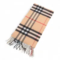 バーバリー ノバチェック マフラー カシミヤ ベージュ×ブルー ZZ026199