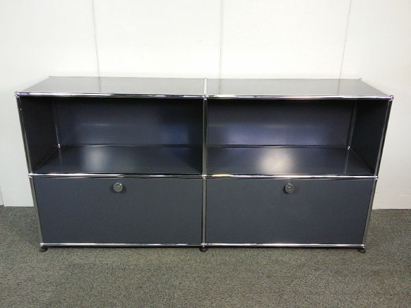 中古 USMハラー｜キャビネット リビング・ 1列3段 アントラサイト 中古