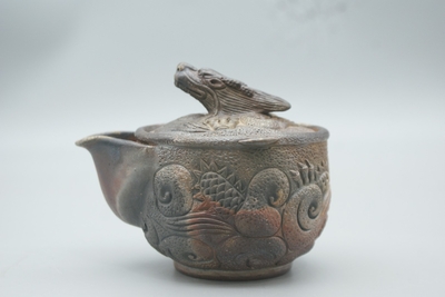 備前焼 急須 煎茶道具 煎茶器 在銘 西】煎茶道具 備前焼 鉄瓶型 急須