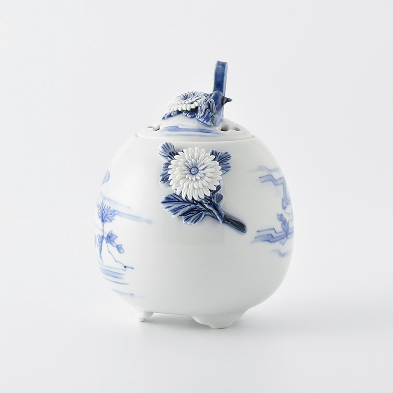 平戸祐祥 竹菊文 香炉 2560 平戸祐祥 竹菊文 香炉 10万円以上 - 三川内