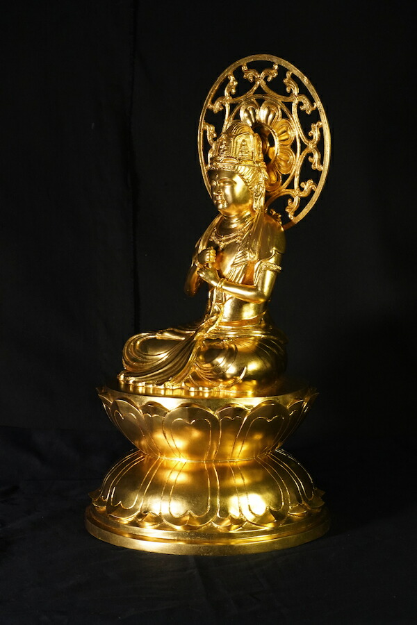 仏教美術 古銅鍍金 大日如來座像 仏像 C 6049 仏教美術 古銅鍍金 大