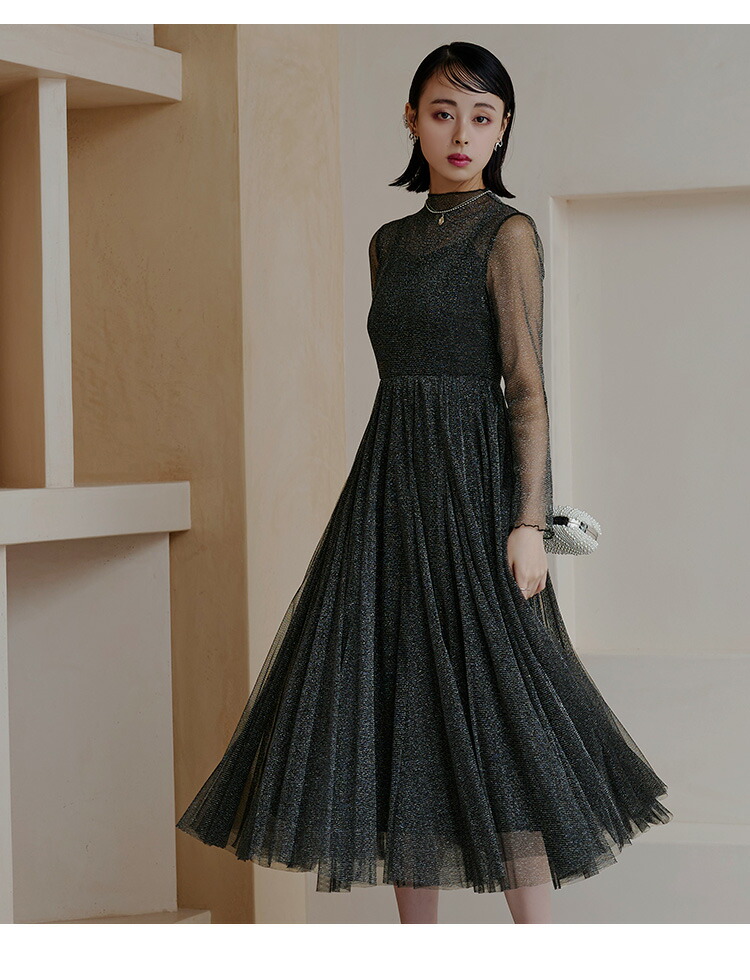 ラメチュールメロウワンピースドレス「U1128」-RUIRUE BOUTIQUE