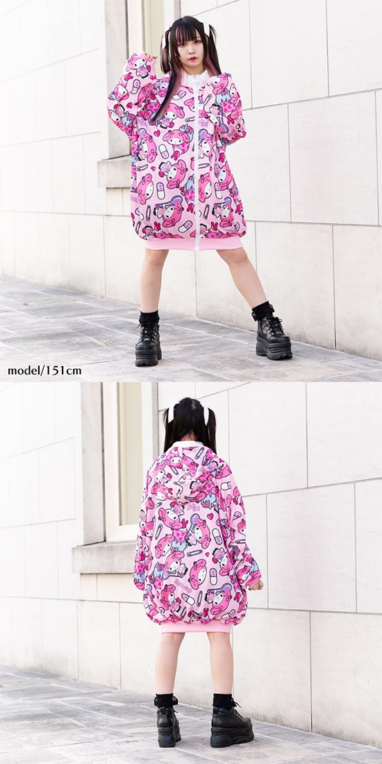 楽天市場】マイメロディ ZIPパーカー 長袖 ジップアップ 原宿 原宿系