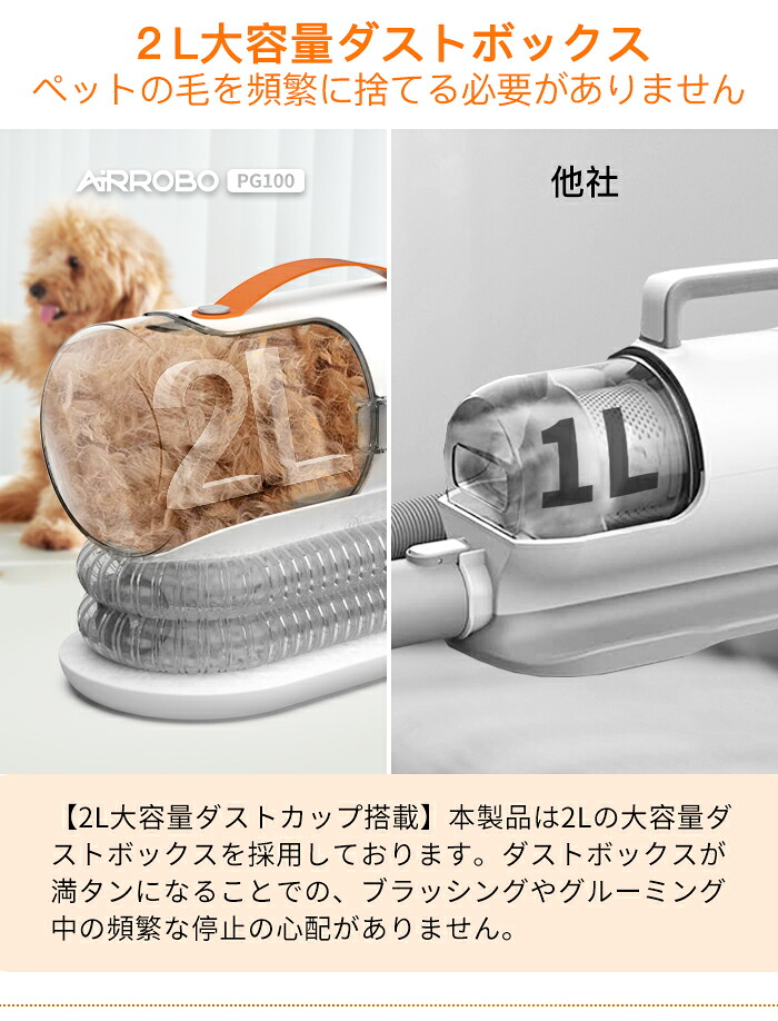 楽天市場】ペット バリカン 掃除機 吸引 4点セット AIRROBO PG100 静音
