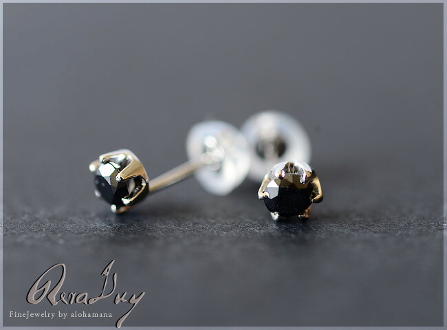 RERALUy) 一粒 ブラックダイヤモンド ピアス レディース 女性 メンズ