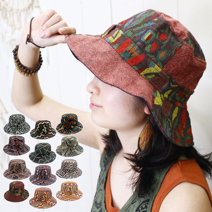 帽子 レディース メンズ ユニセックス ジャガード織り バケットハット