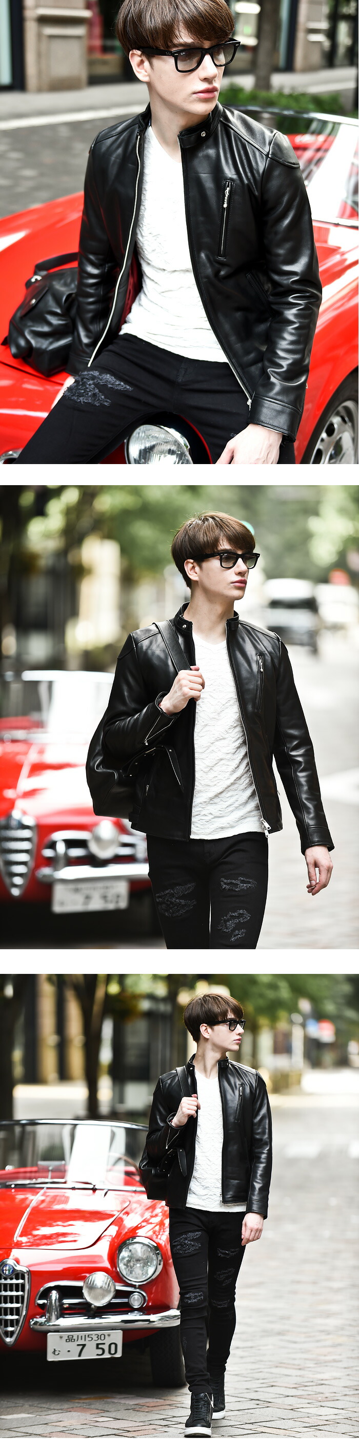 PHANTOM(ファントム)レザー シングル ライダースジャケット PUREGOLD