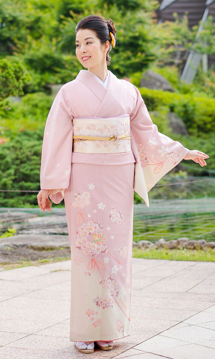 sale⭐訪問着⭐可憐で上品⭐薄いブルーグレーにピンク⭐桜⭐入学式卒業