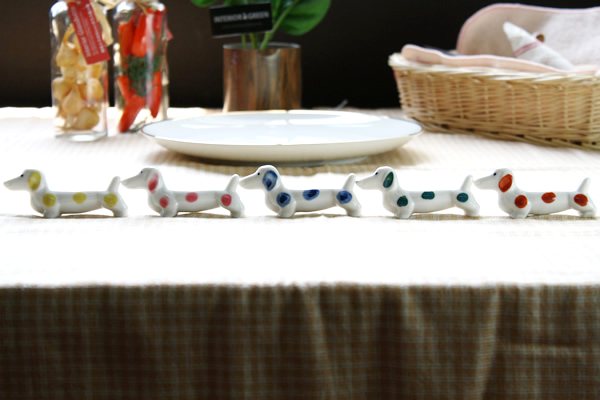楽天市場】陶器製ダックスフンド箸置き 置物としてもかわいい 選べる5